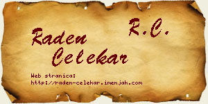Raden Čelekar vizit kartica